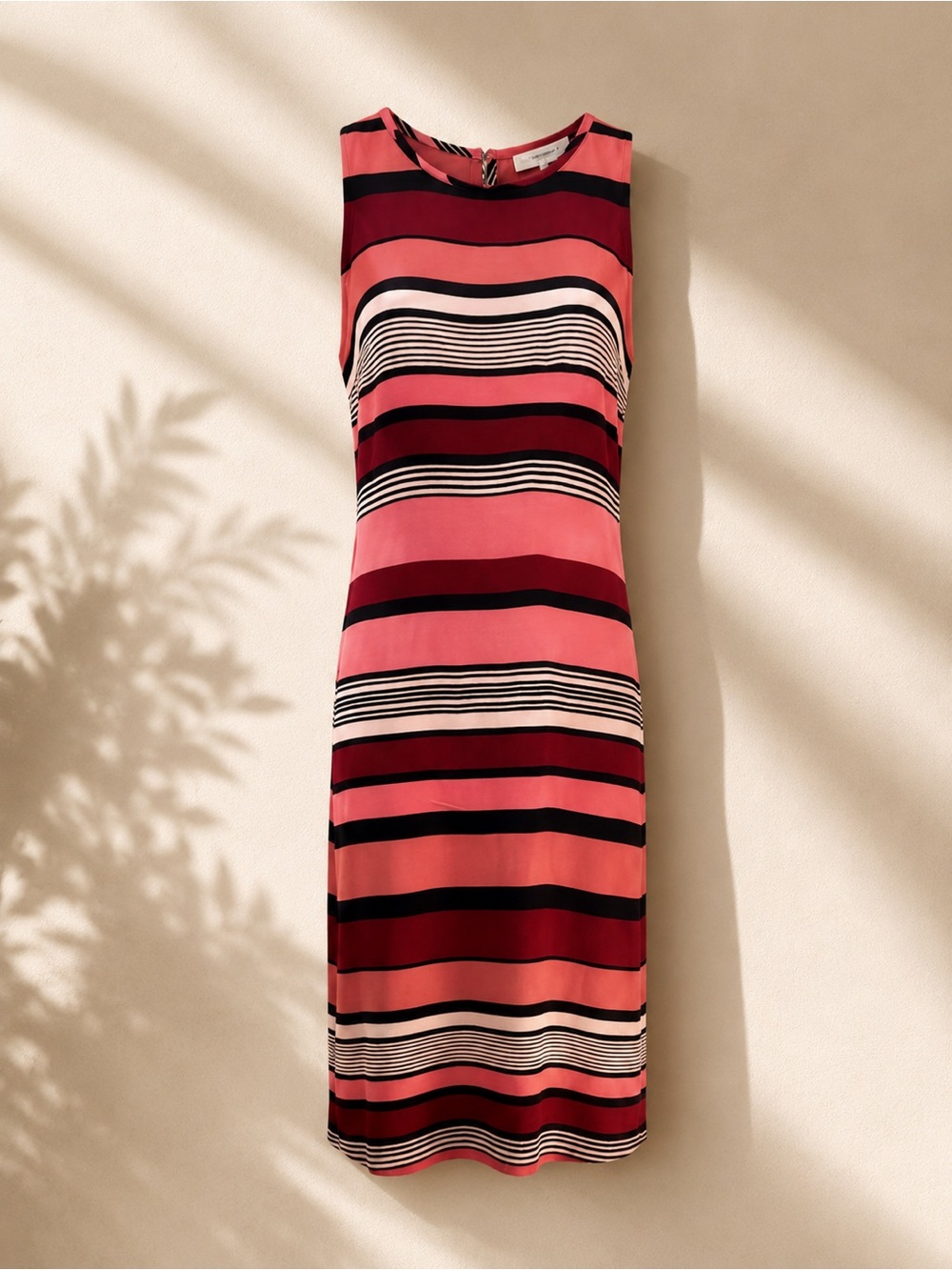 LOFT Multicolor Striped Sleeveless Shift Casual Medium Petite Dress